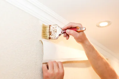 Pose de papier peint à Talasani — revêtements muraux et toiles de verre